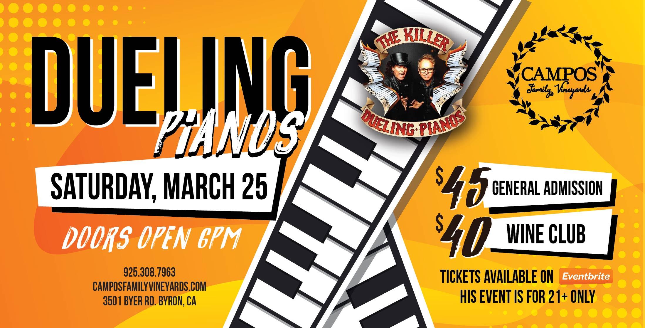 The Killer Dueling Pianos at Campos! SOLD OUT!