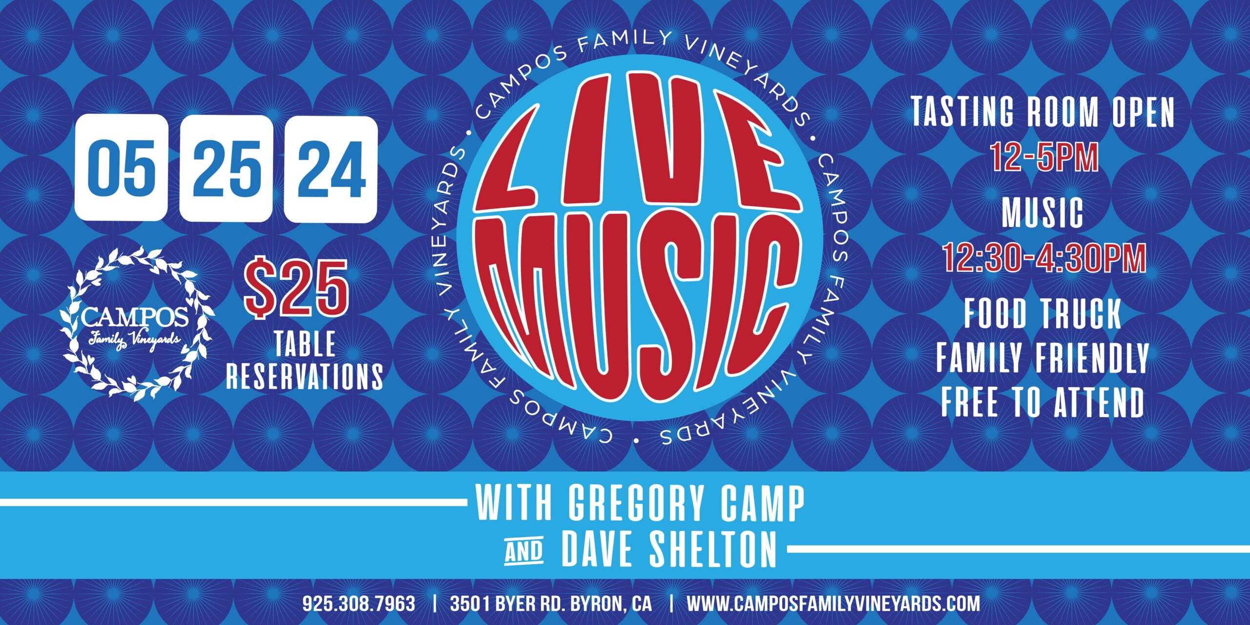 LIVE MUSIC with Gregory Camp and Dave Shelton!